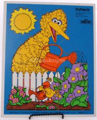 Playskool BIG BIRD Wooden 9pc Puzzle - Vintage 1979